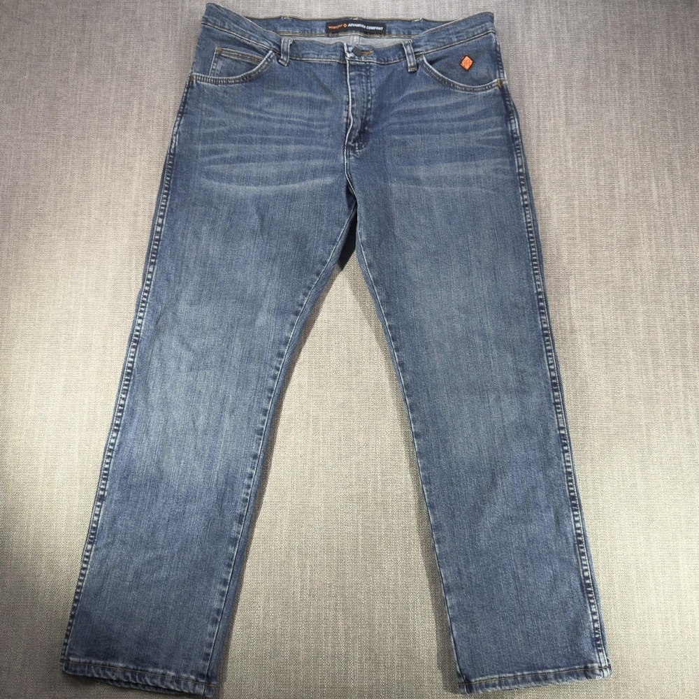 Wrangler FR Jeans Mens 36x30 Blue Relaxed Straight Denim Flame Resistant PBR
